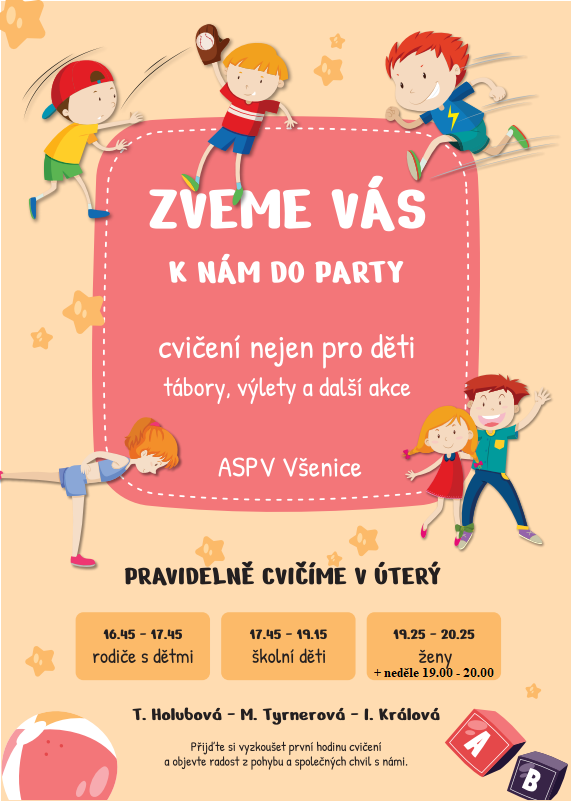 POZV&Aacute;NKA - Cvičen&iacute; v s&aacute;le kulturn&iacute;ho zař&iacute;zen&iacute; ve V&scaron;enic&iacute;ch
